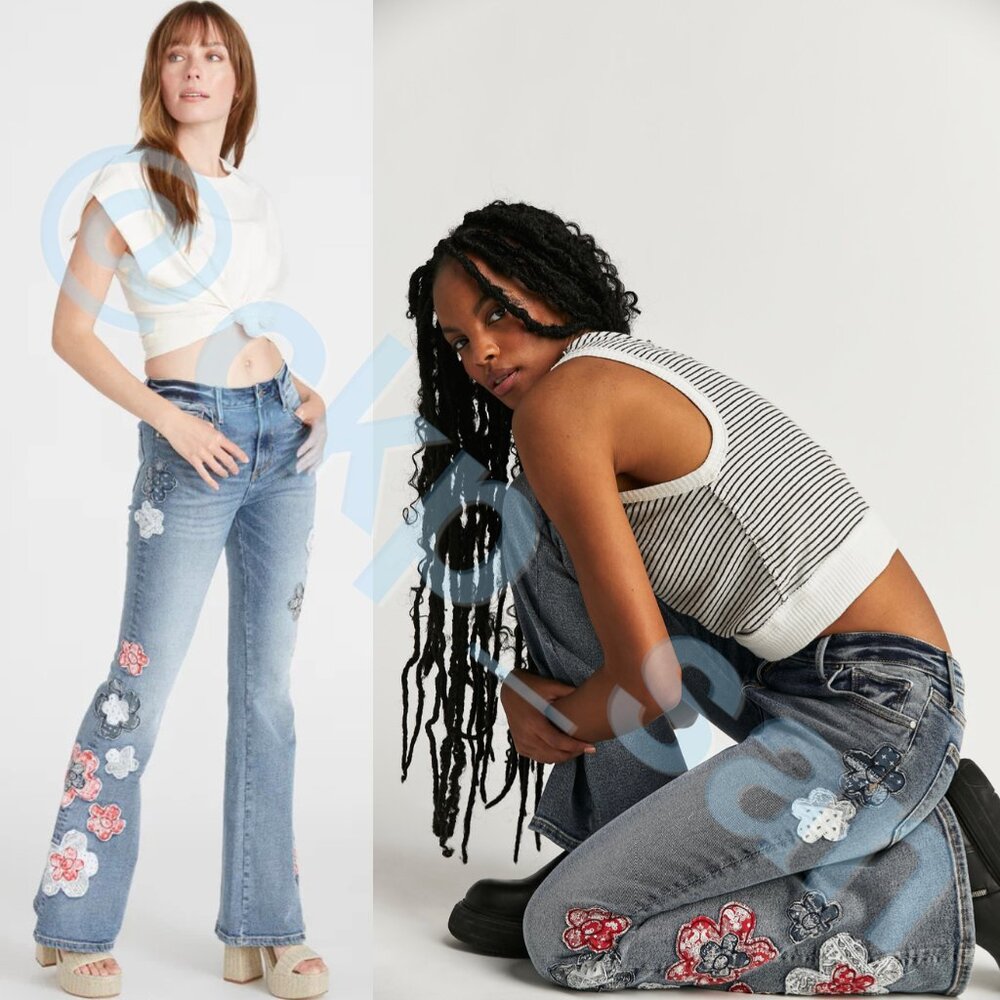 NWOT Free People x Driftwood Farrah Embroidered Flare Jeans Sz 24 - Picture 3 of 16